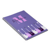Gitarrenmonogramm Pink Lila Notizblock (Rechte Seite)