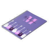 Gitarrenmonogramm Pink Lila Notizblock (Linke Seite)