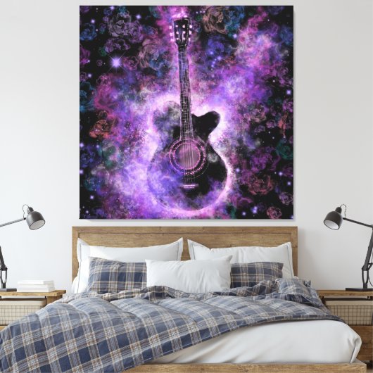 Gitarrenmusik Canvas Print Leinwanddruck (Insitu (Schlafzimmer))