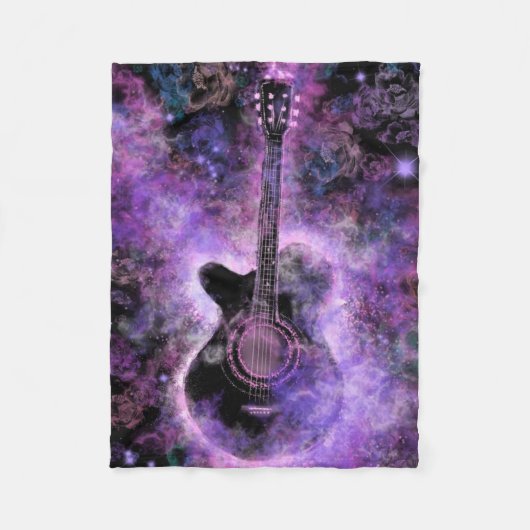 Gitarrenmusik Fleece Blanket Lila (Vorderseite)