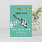 Gitarrenmusik Hochzeit Save The Date (Stehend Vorderseite)