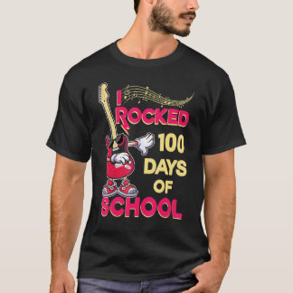 Gitarrenmusik Ich rockte 100 Tage Schule Lehrer T-Shirt