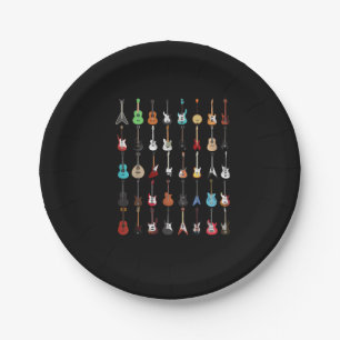 Gitarrenmusik Instrument Rock and Roll Pappteller