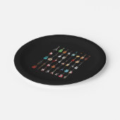 Gitarrenmusik Instrument Rock and Roll Pappteller (Schrägansicht)