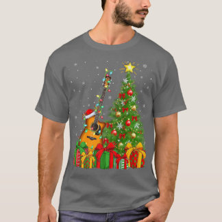 Gitarrenmusik Lighting Xmas Tree Weihnachtsmannmüt T-Shirt