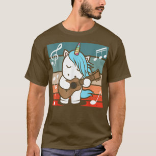 Gitarrenmusik Lover Unicorn Retro Gitarre T-Shirt
