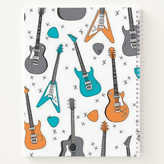 Gitarrenmusik SpiralNotebook Notizblock (Rückseite)