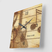 Gitarrenmusik Thema Wall Clock Quadratische Wanduhr (Winkel)