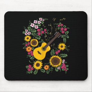 Gitarrenmusik Ukraine Sonnenblume Floral Ukrainisc Mousepad