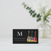 Gitarrenmusik unterrichtet benutzerdefinierten QR- Visitenkarte (Stehend Vorderseite)