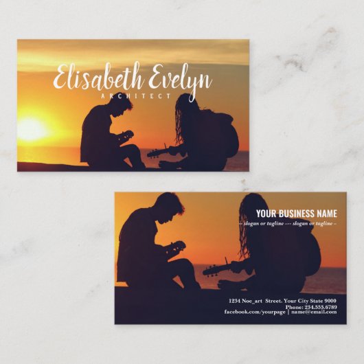 Gitarrenmusik Visitenkarte (Vorne/Hinten)