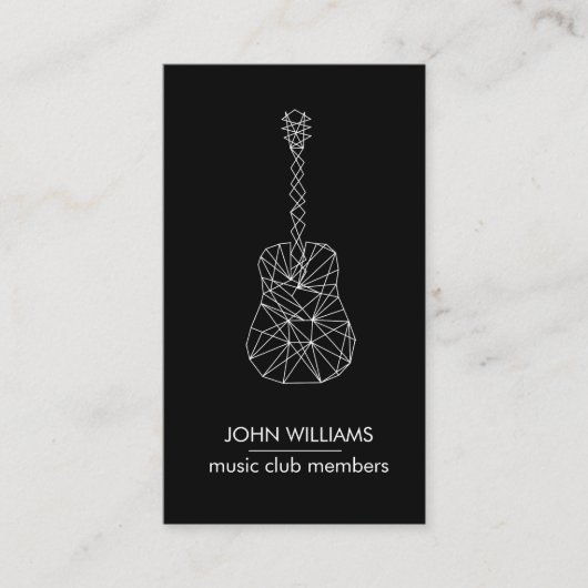 Gitarrenmusik World Teacher Player Grau Black Visitenkarte (Vorderseite)