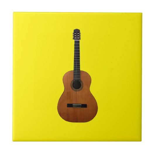 Gitarrenmusikinstrument akustisch gelb fliese (Vorderseite)