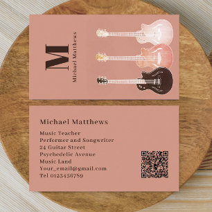 Gitarrenmusiklehrer Berufsmusiker QR-Code Visitenkarte