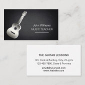 Gitarrenmusiklehrer DJ Player Musician Business Visitenkarte (Vorne/Hinten)