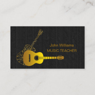 Gitarrenmusiklehrer DJ Player Musician Geometric Visitenkarte