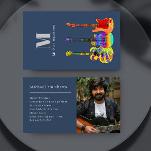 Gitarrenmusiklehrer Individuelle Foto Visitenkarte