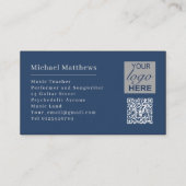 Gitarrenmusiklehrer - Kundenspezifischer QR-Code u Visitenkarte (Rückseite)