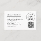 Gitarrenmusiklehrer - Kundenspezifischer QR-Code u Visitenkarte (Rückseite)