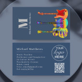 Gitarrenmusiklehrer - Kundenspezifischer QR-Code u Visitenkarte