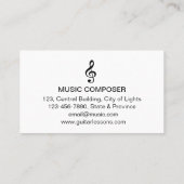 Gitarrenmusiklehrer mit akustischen Musikern Visitenkarte (Rückseite)