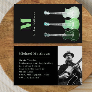 Gitarrenmusiklehrer Musiker Benutzerdefiniertes Fo Visitenkarte