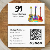 Gitarrenmusiklehrer QR-Code Social Media Custom Visitenkarte
