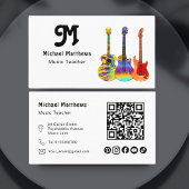 Gitarrenmusiklehrer QR-Code Social Media Custom Visitenkarte