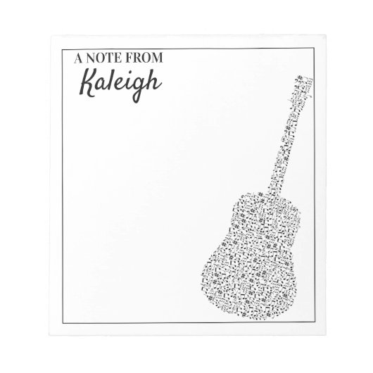 Gitarrenmusiknotes Notizblock (Vorderseite)