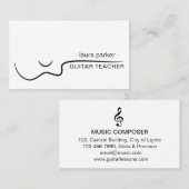 Gitarrenmusikpädagoge mit akustischen Musikern Visitenkarte (Vorne/Hinten)