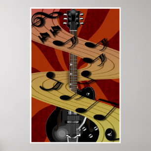 Gitarrenmusikposter Poster