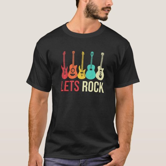 Gitarrenmusikspieler Rockstar Gitarrist Outfit T-Shirt (Vorderseite)