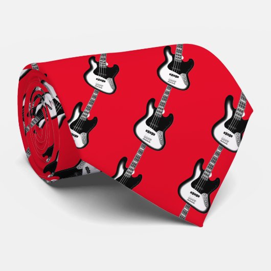 Gitarrenmuster der elektrischen Basis in Schwarz u Krawatte (Gerollt)