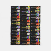 Gitarrenmuster farblich fleecedecke (Vorderseite)