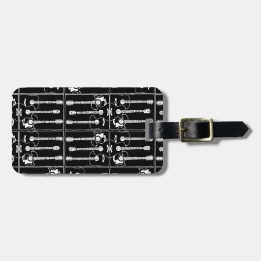 Gitarrenmuster Gepäckanhänger (Vorderseite horizontal)