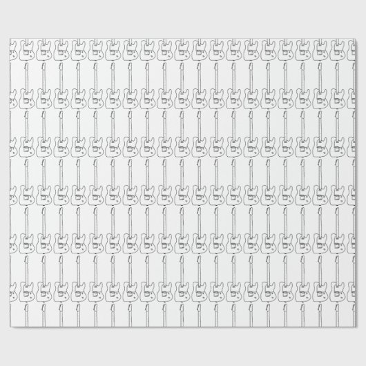 Gitarrenmuster Geschenkpapier (Flach)