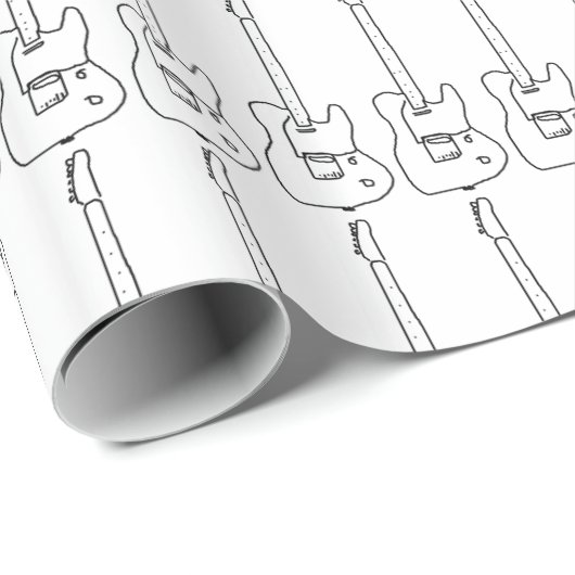 Gitarrenmuster Geschenkpapier (Rolleneckpunkt)