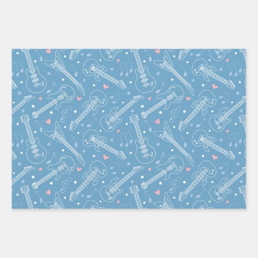 Gitarrenmuster Geschenkpapier Set (Vorderseite 2)