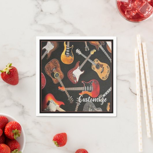 Gitarrenmuster Papier Napkins Serviette (Beispiel)