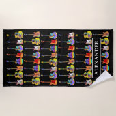 Gitarrenmuster Personalisiert Strandtuch (Vorderseite)