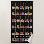 Gitarrenmuster Personalisiert Strandtuch (Vorderseite)