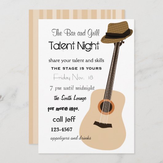 Gitarrennacht Einladung (Vorne/Hinten)