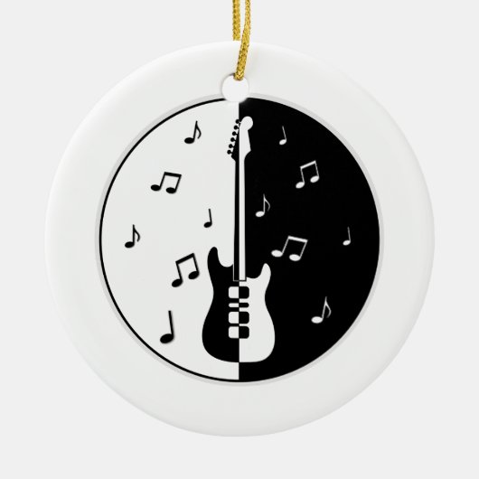Gitarrennacht Keramik Ornament (Vorne)