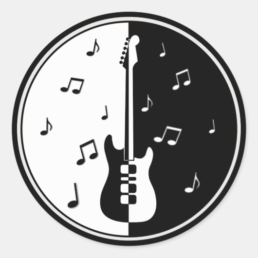 Gitarrennacht Runder Aufkleber (Vorderseite)