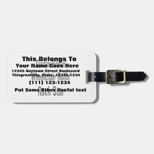 Gitarrenpickerei Rollstuhl Rollstuhl Rockstar Gepäckanhänger (Vorderseite horizontal)