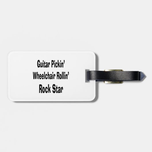 Gitarrenpickerei Rollstuhl Rollstuhl Rockstar Gepäckanhänger (Rückseite horizontal)