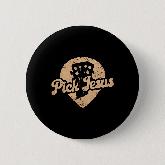 Gitarrenplättchen Jesus Musik Pastor Frohe Ostern Button (Vorderseite)