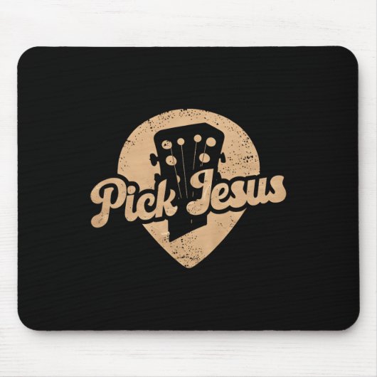 Gitarrenplättchen Jesus Musik Pastor Frohe Ostern Mousepad (Vorne)