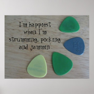 Gitarrenplättchen, Schlagen, Zupfen und Jammen Poster