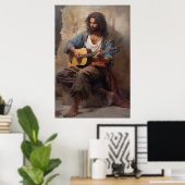 Gitarrenposter Pantoletten Kunst, Dichtung und Mus Poster (Heimbüro)